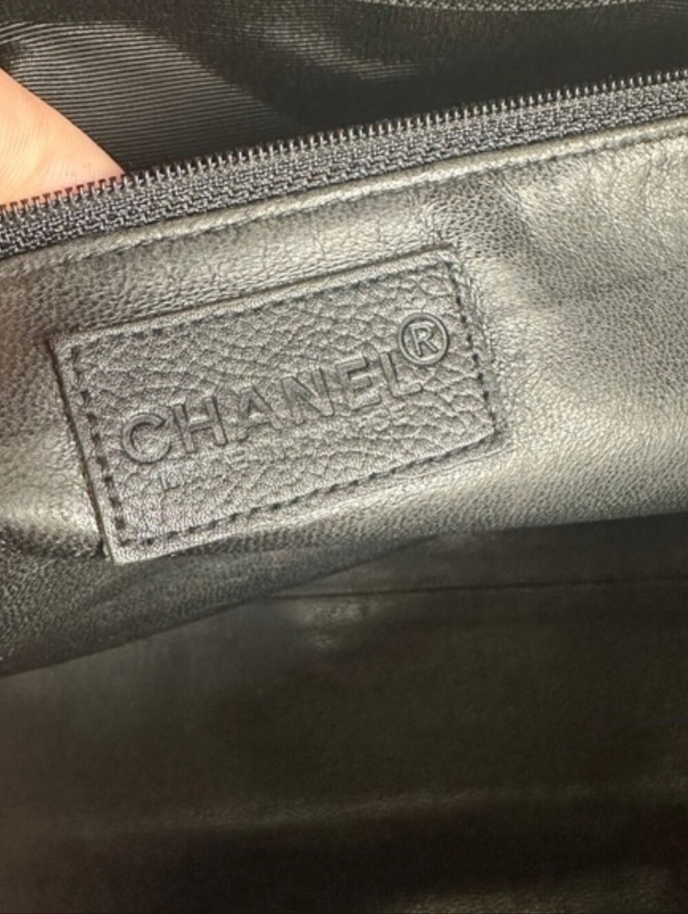 CHANEL Black Quilted Caviar Leather Logo Boston Bag - Picture 8 of 11